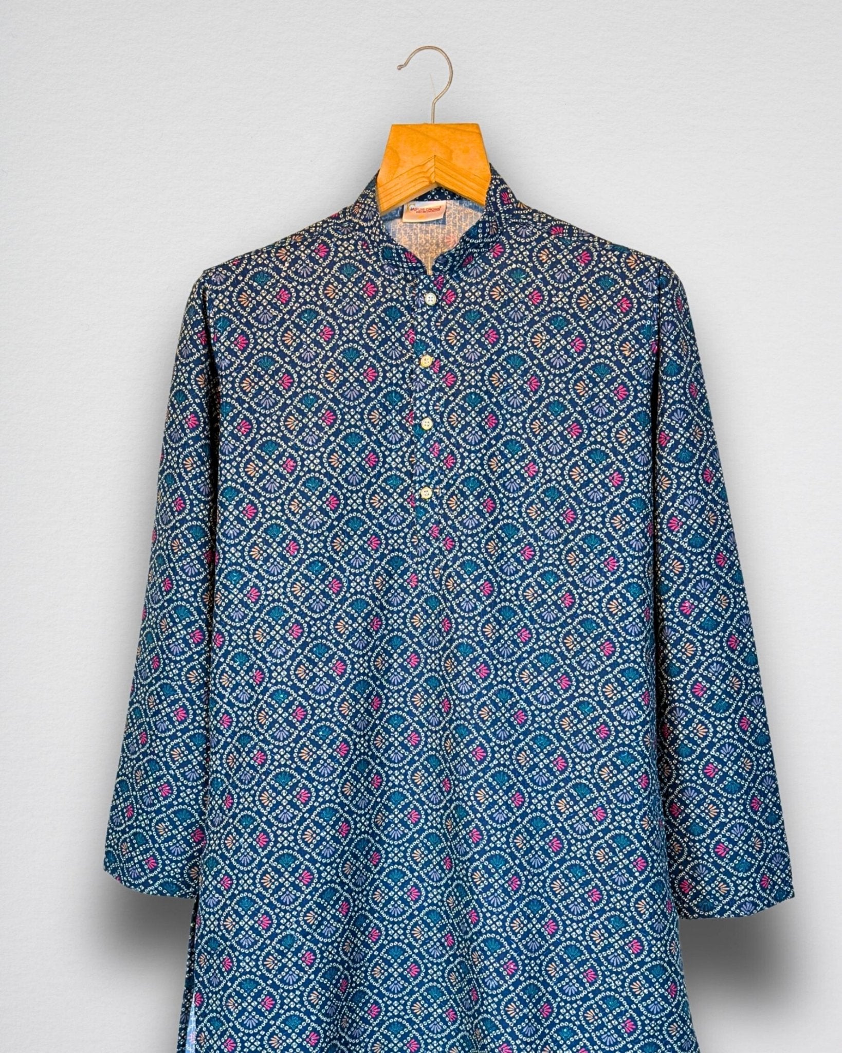 Indigo Blossom – Block Print Long Kurta - Jaipuri Crown