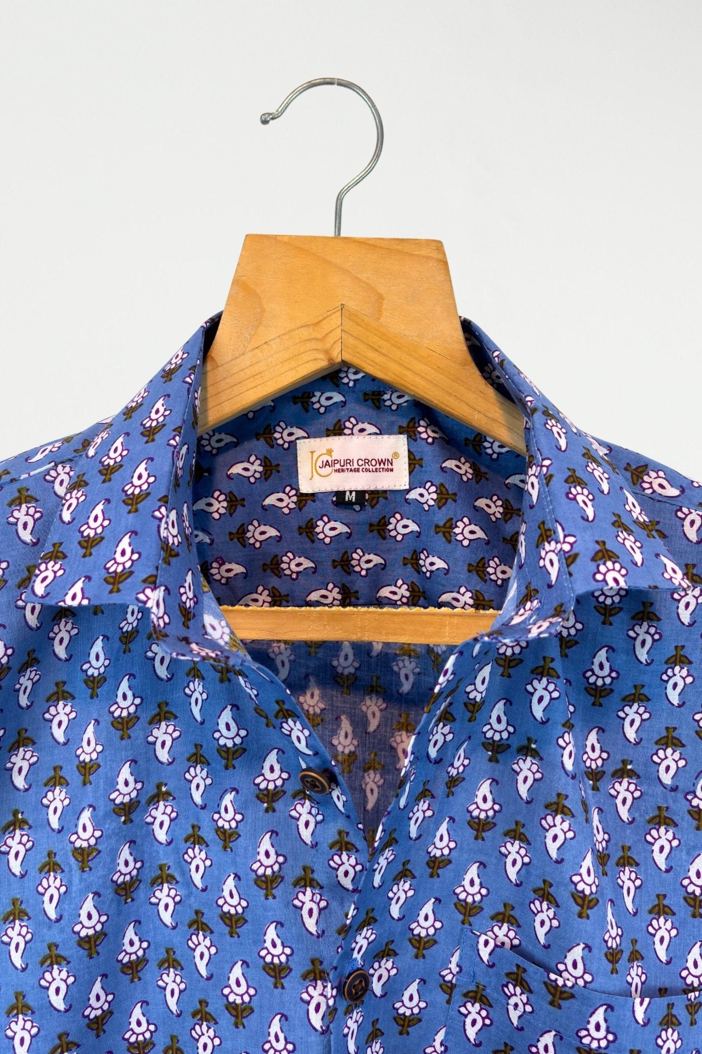 Indigo Garden – Half Sleeve Cotton Shirt - Jaipuri Crown