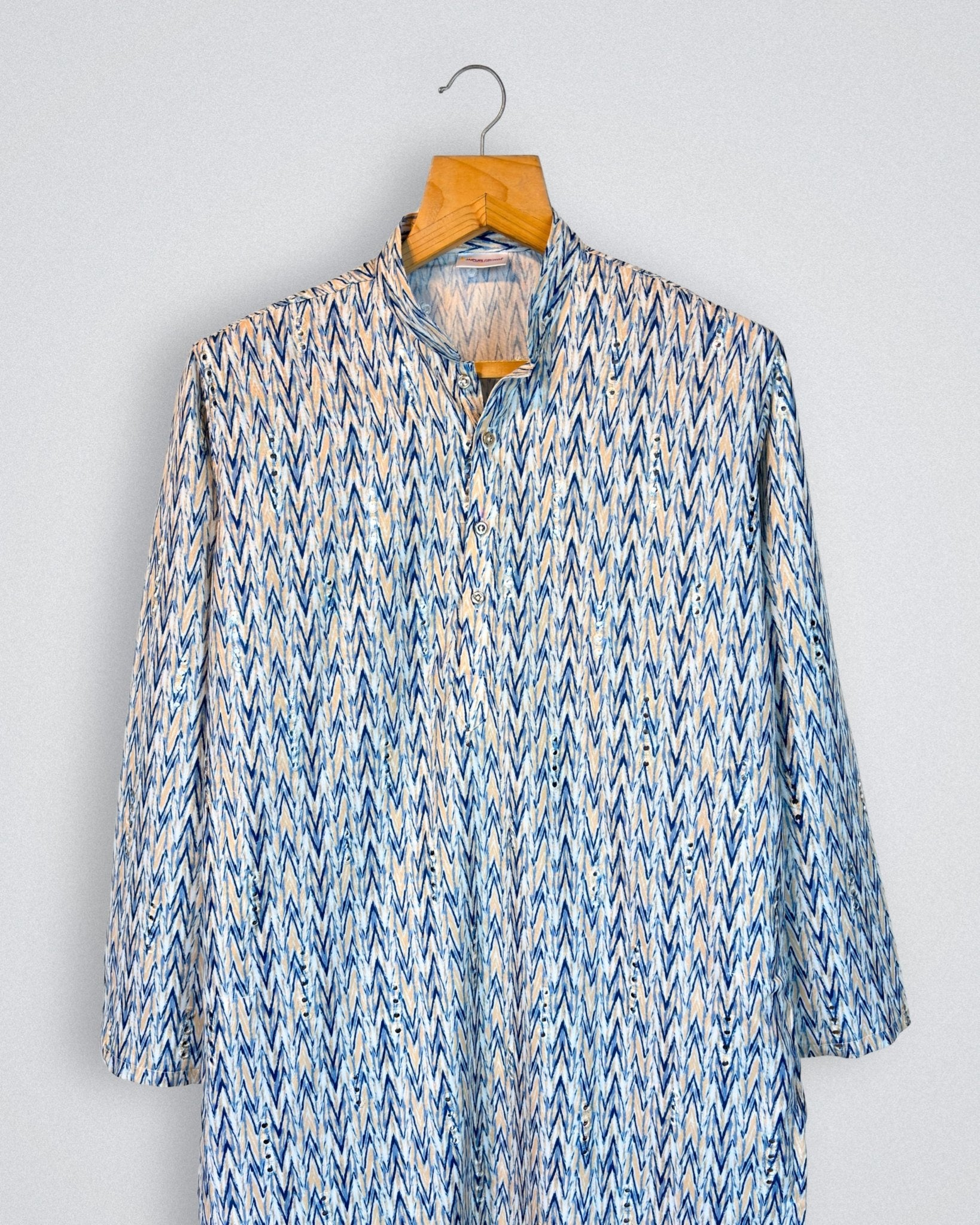 Indigo Mirror Work Kurta - Jaipuri Crown
