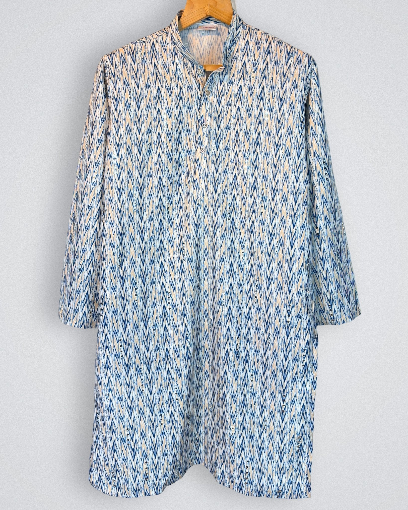 Indigo Mirror Work Kurta - Jaipuri Crown