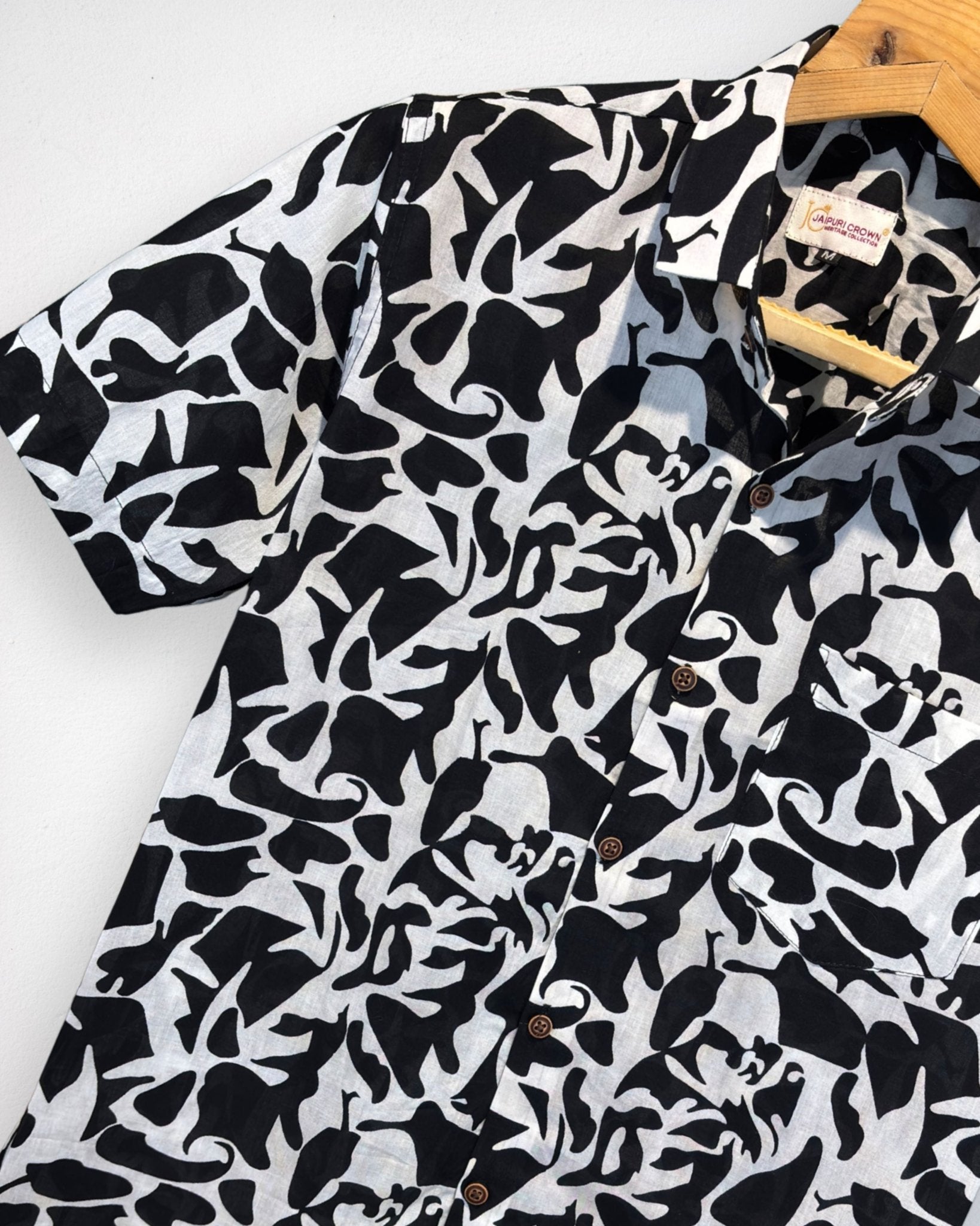 Inkspill – Half Sleeve Cotton Shirt - Jaipuri Crown