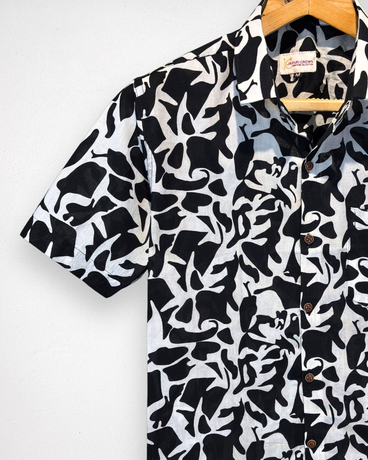 Inkspill – Half Sleeve Cotton Shirt - Jaipuri Crown