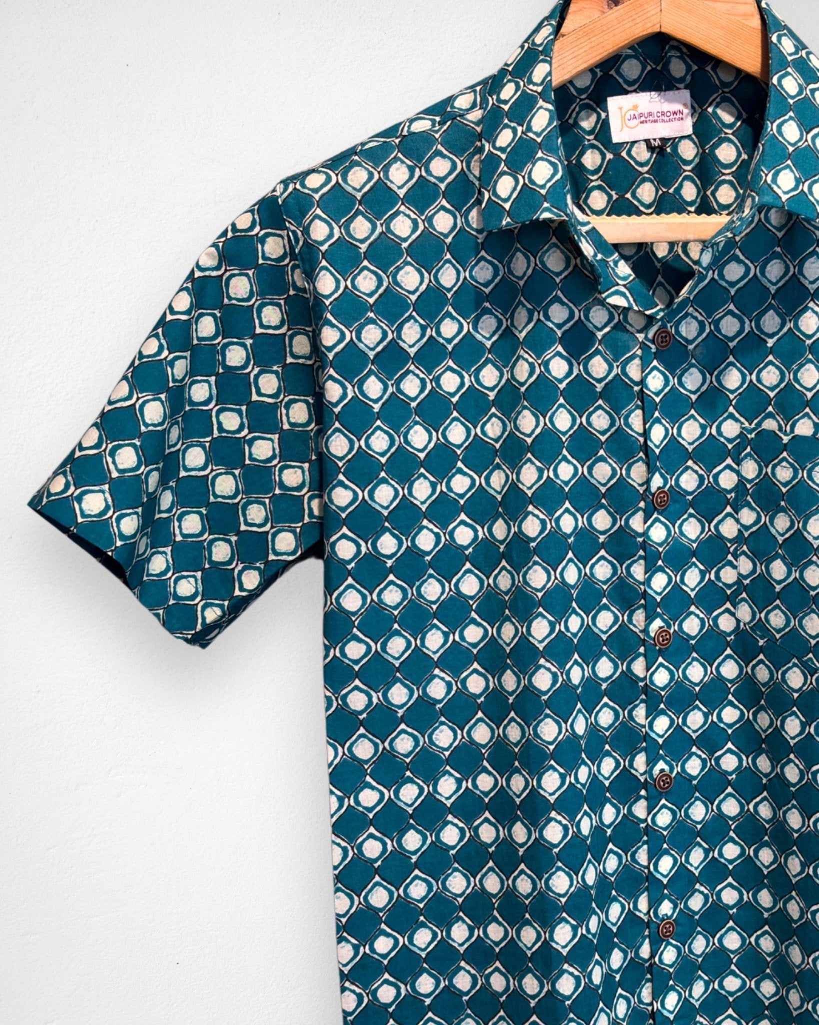 Jaali Echo – Half Sleeve Cotton Shirt - Jaipuri Crown