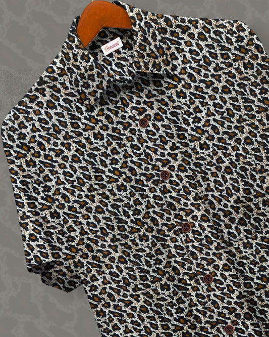 Jaipur Jungle – Half Sleeve Cotton Shirt - Jaipuri Crown