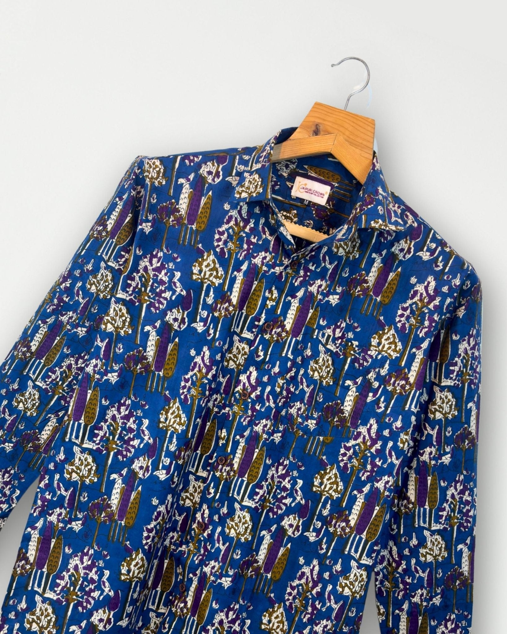 Jaipuri Sapphire - Pure Cotton Shirt - Jaipuri Crown