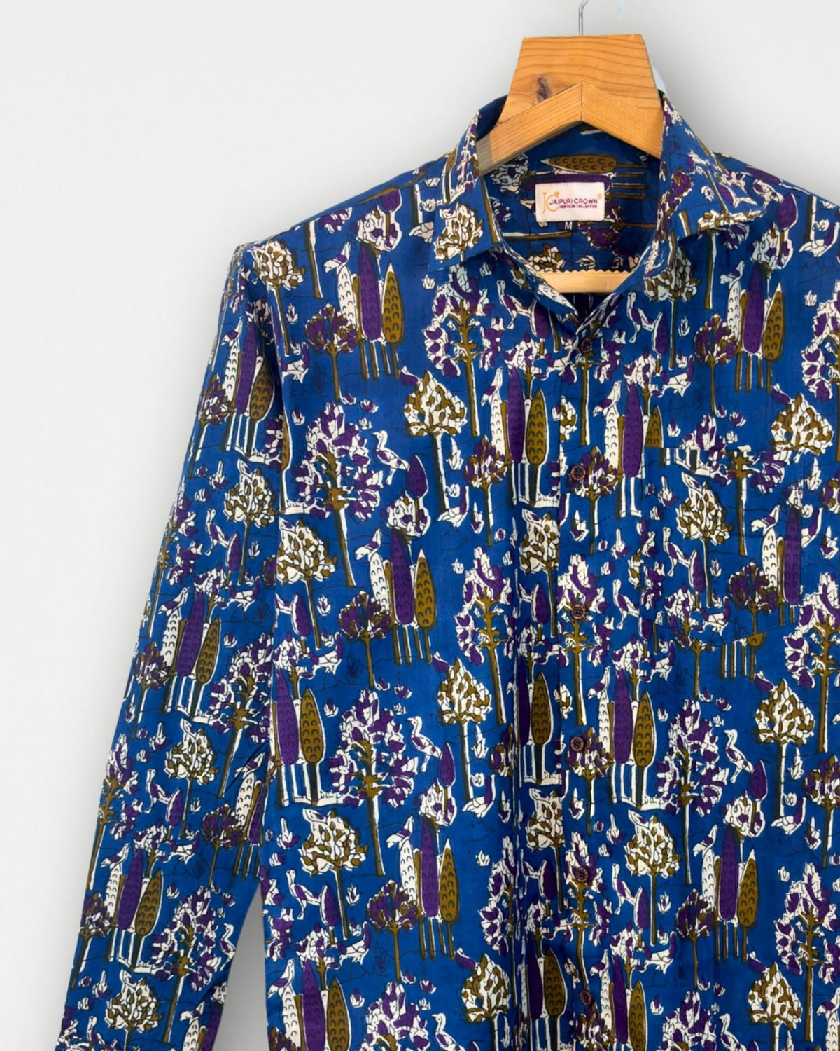 Jaipuri Sapphire - Pure Cotton Shirt - Jaipuri Crown