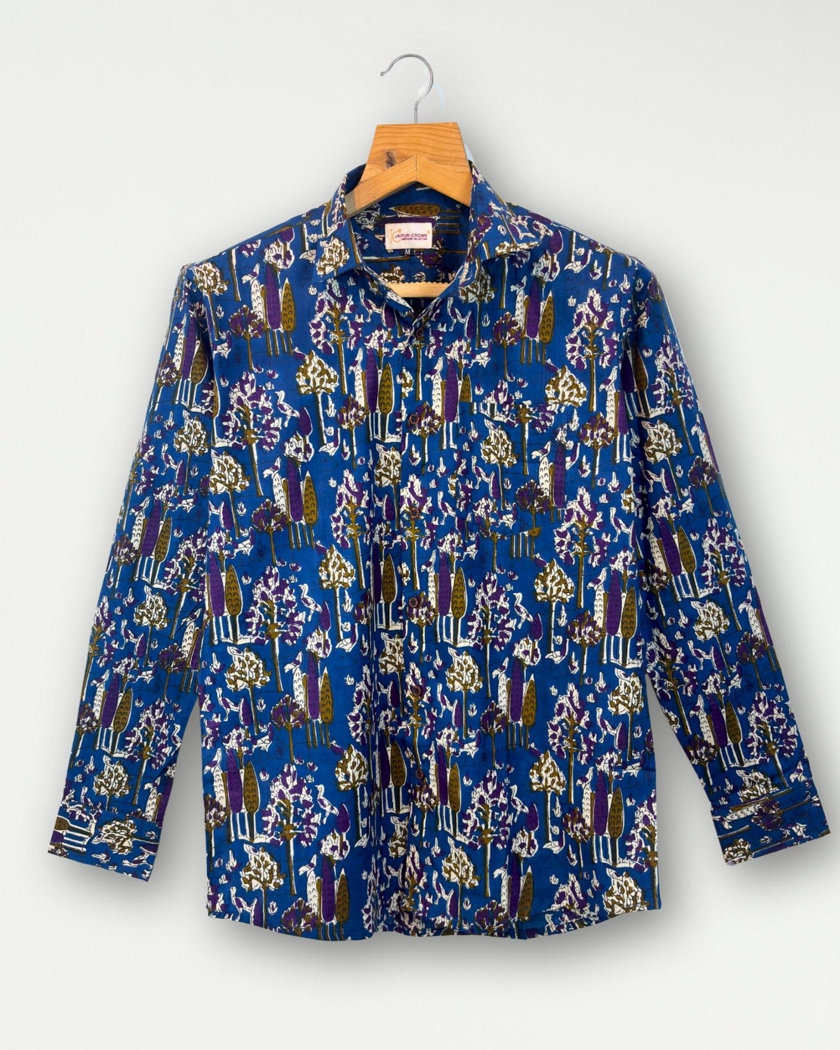 Jaipuri Sapphire - Pure Cotton Shirt - Jaipuri Crown