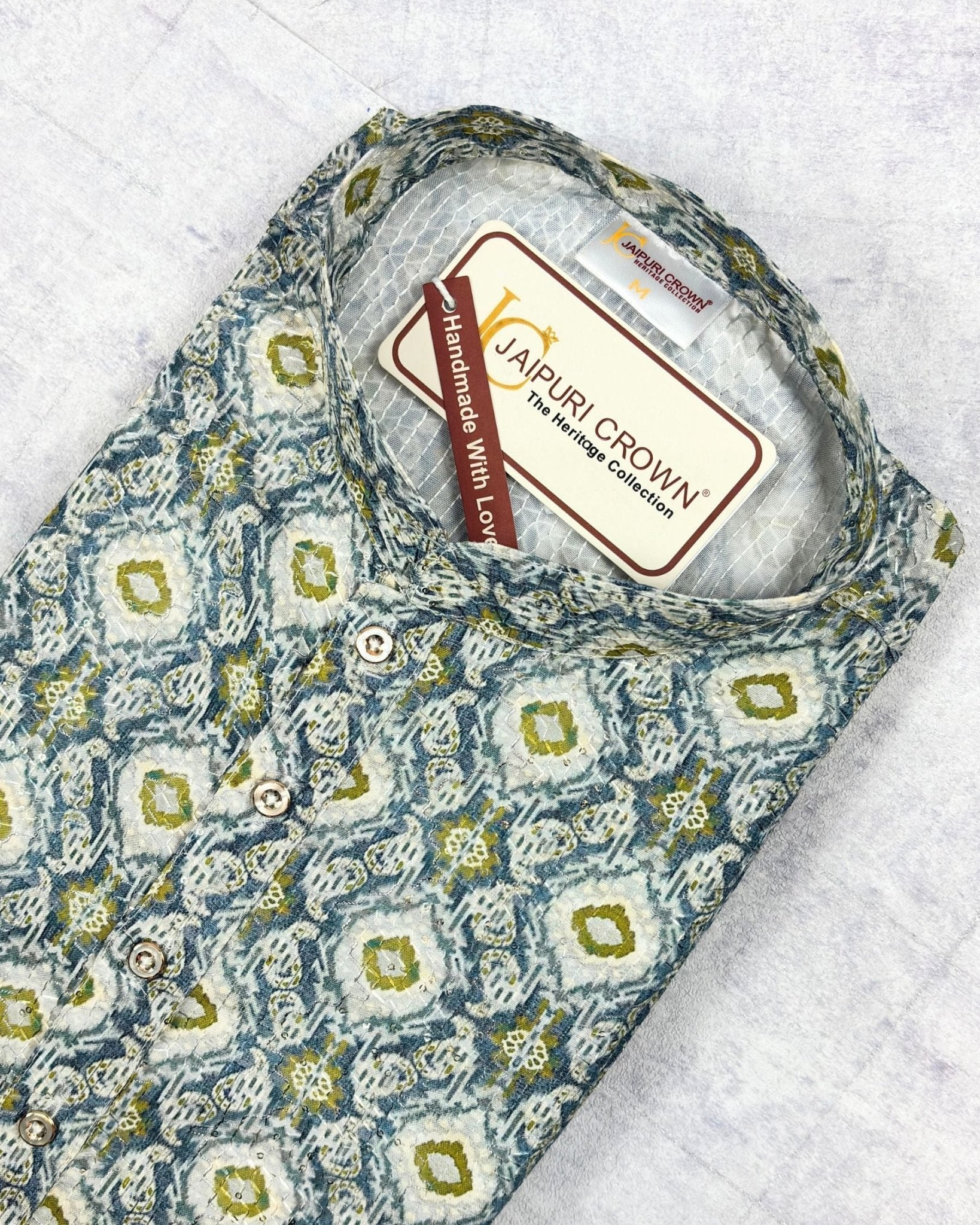Jewel Silver Printed Kurta - Jaipuri Crown