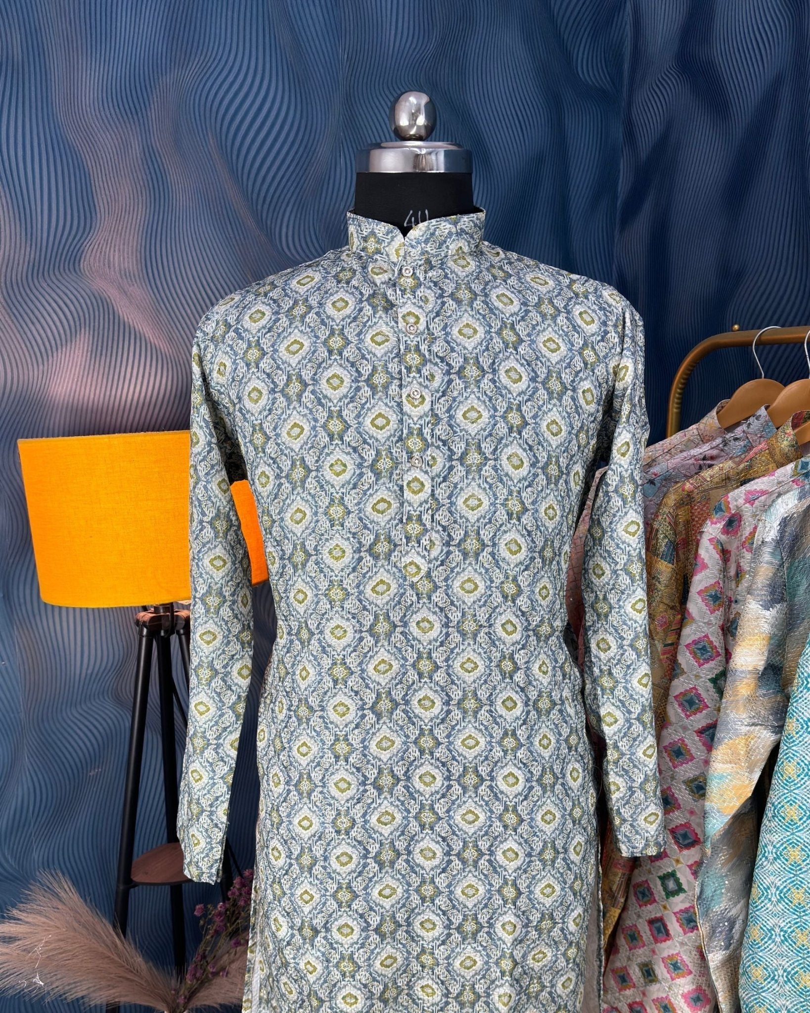 Jewel Silver Printed Kurta - Jaipuri Crown
