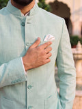 Jodhpuri Bandhgala Cotton Linen - Mint Green - Jaipuri Crown