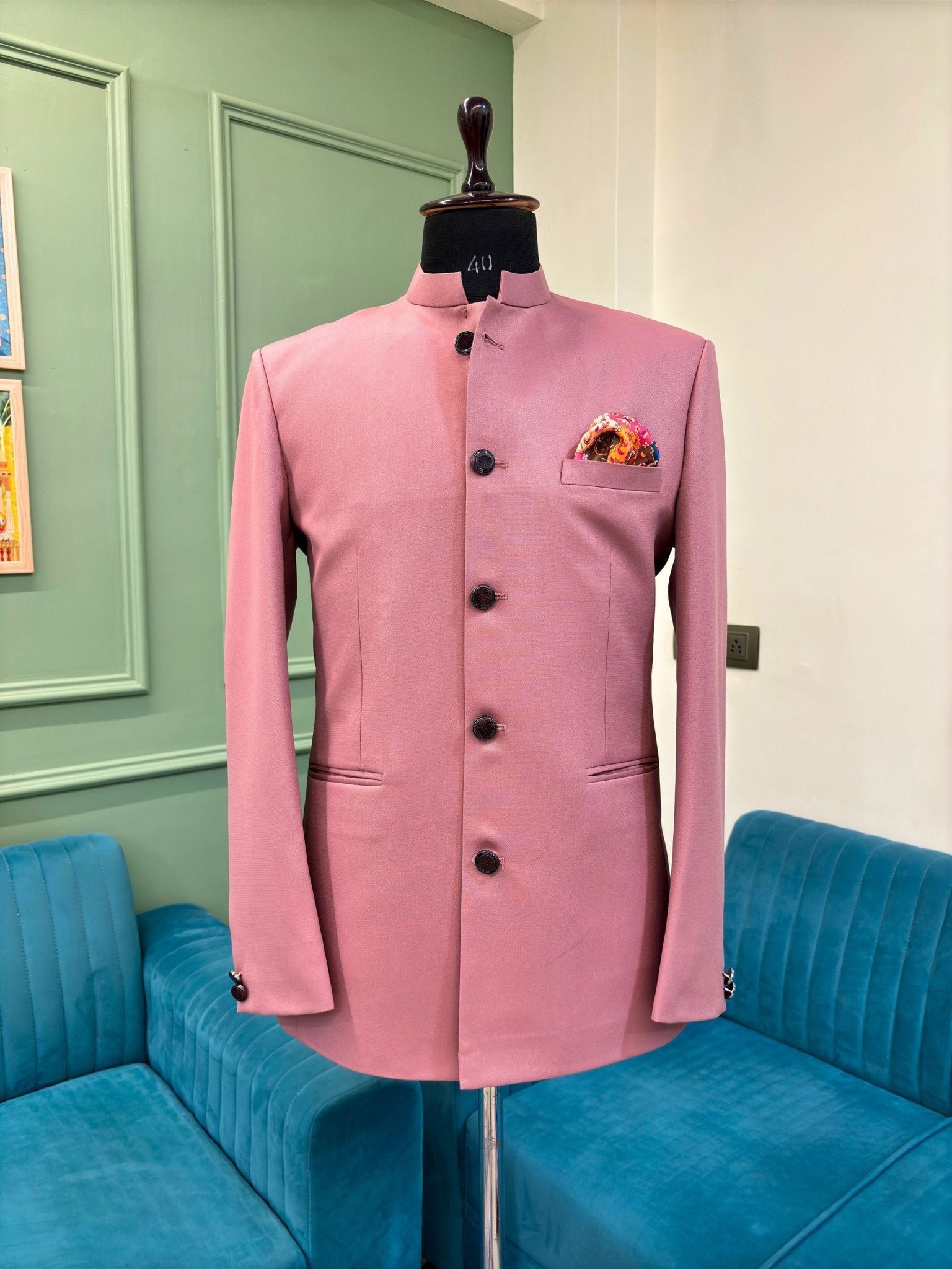 Jodhpuri Bandhgala Jacket - Royal Pink - Jaipuri Crown