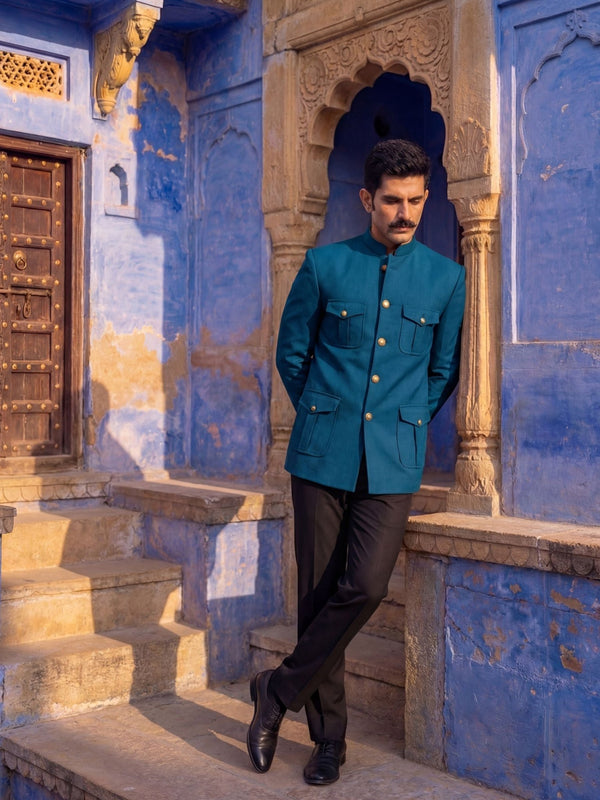 Jodhpuri Bandhgala- Phirozhi - Jaipuri Crown