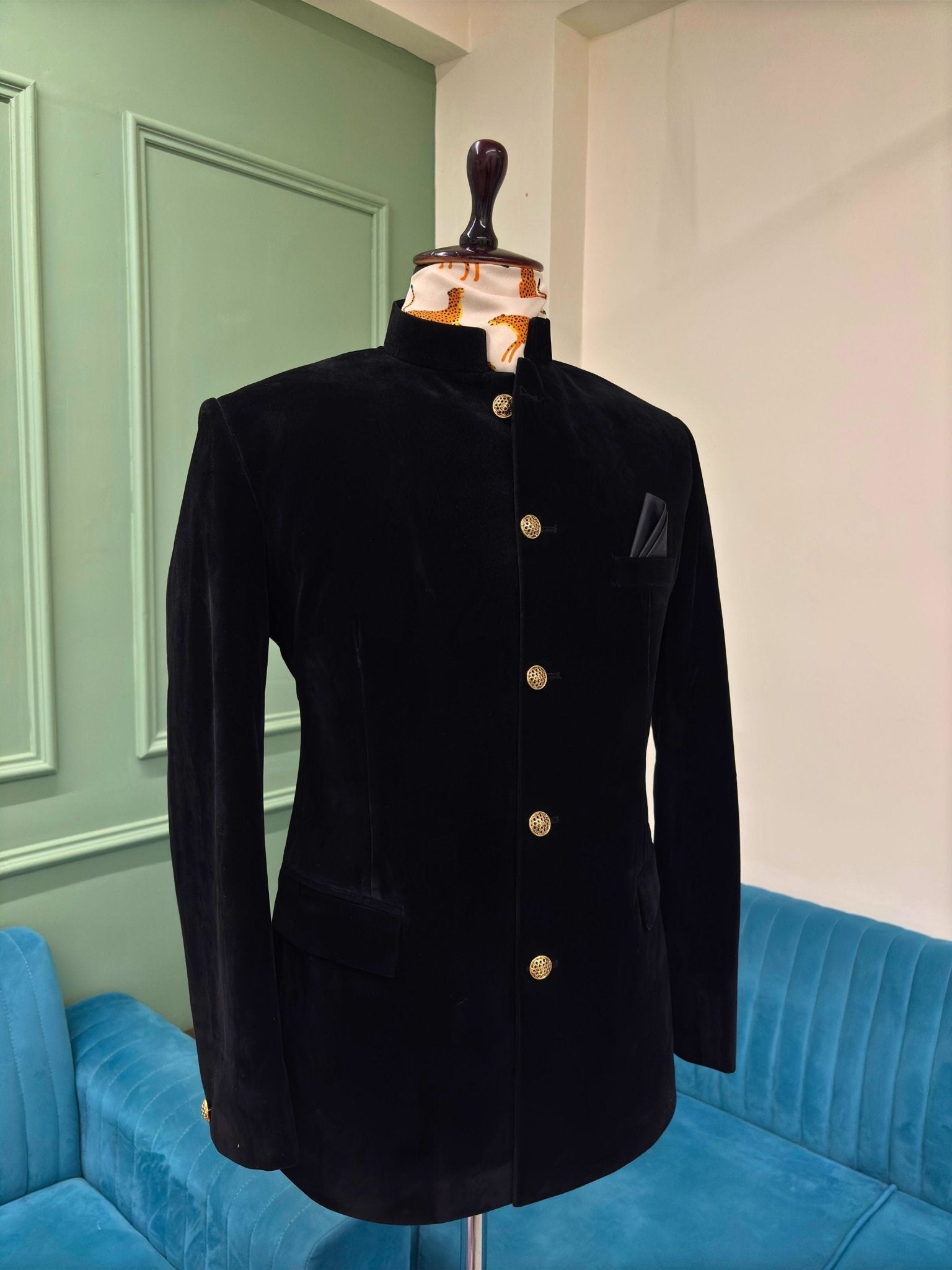 Jodhpuri Bandhgala Suit - Black - Jaipuri Crown