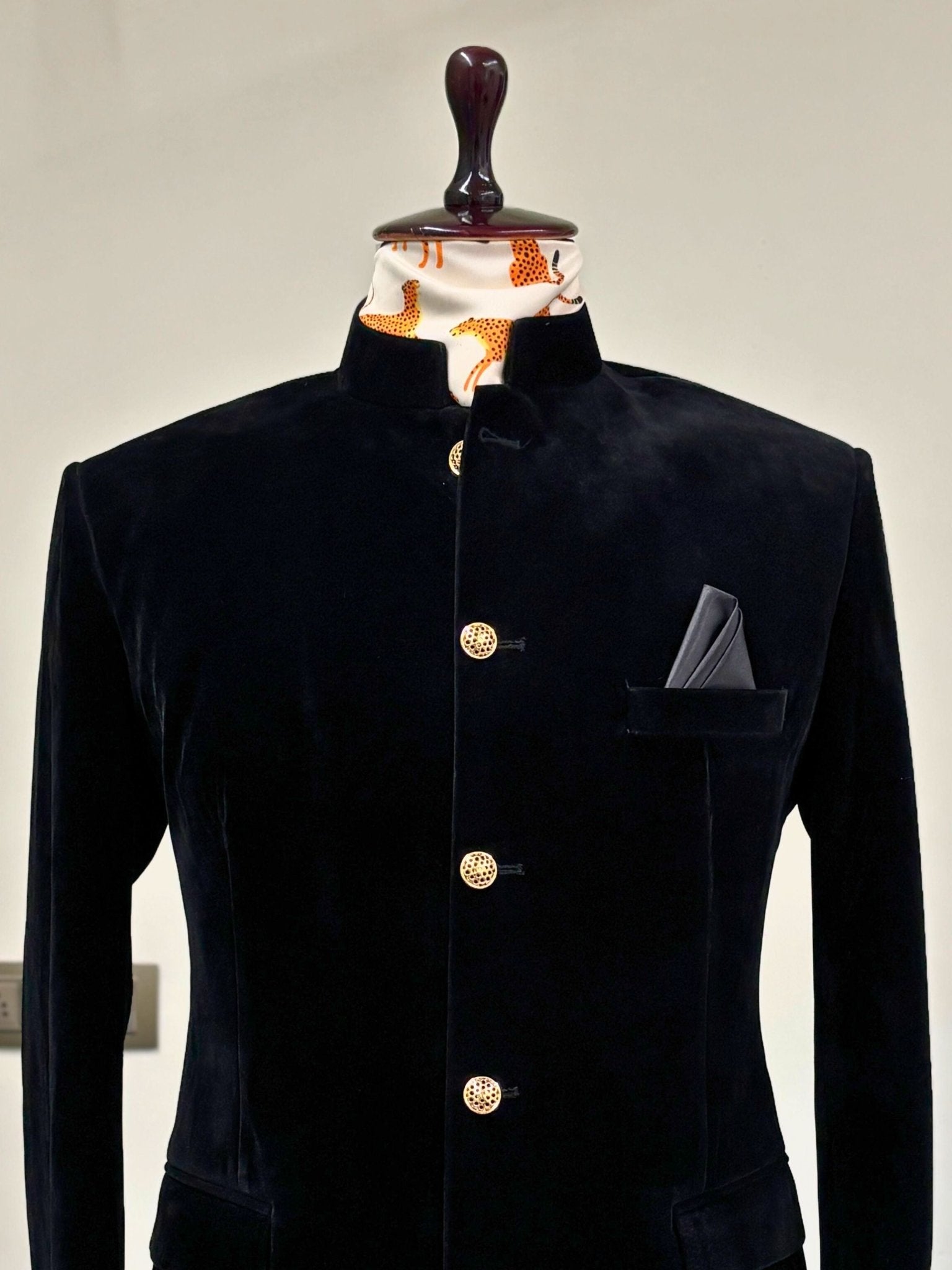 Jodhpuri Bandhgala Suit - Black - Jaipuri Crown