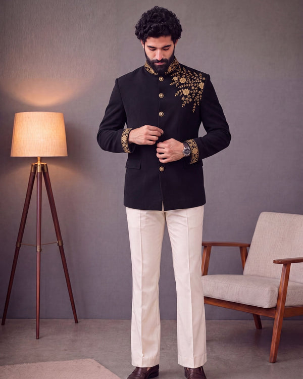 Jodhpuri Bandhgala - Zardosi Work - Jaipuri Crown