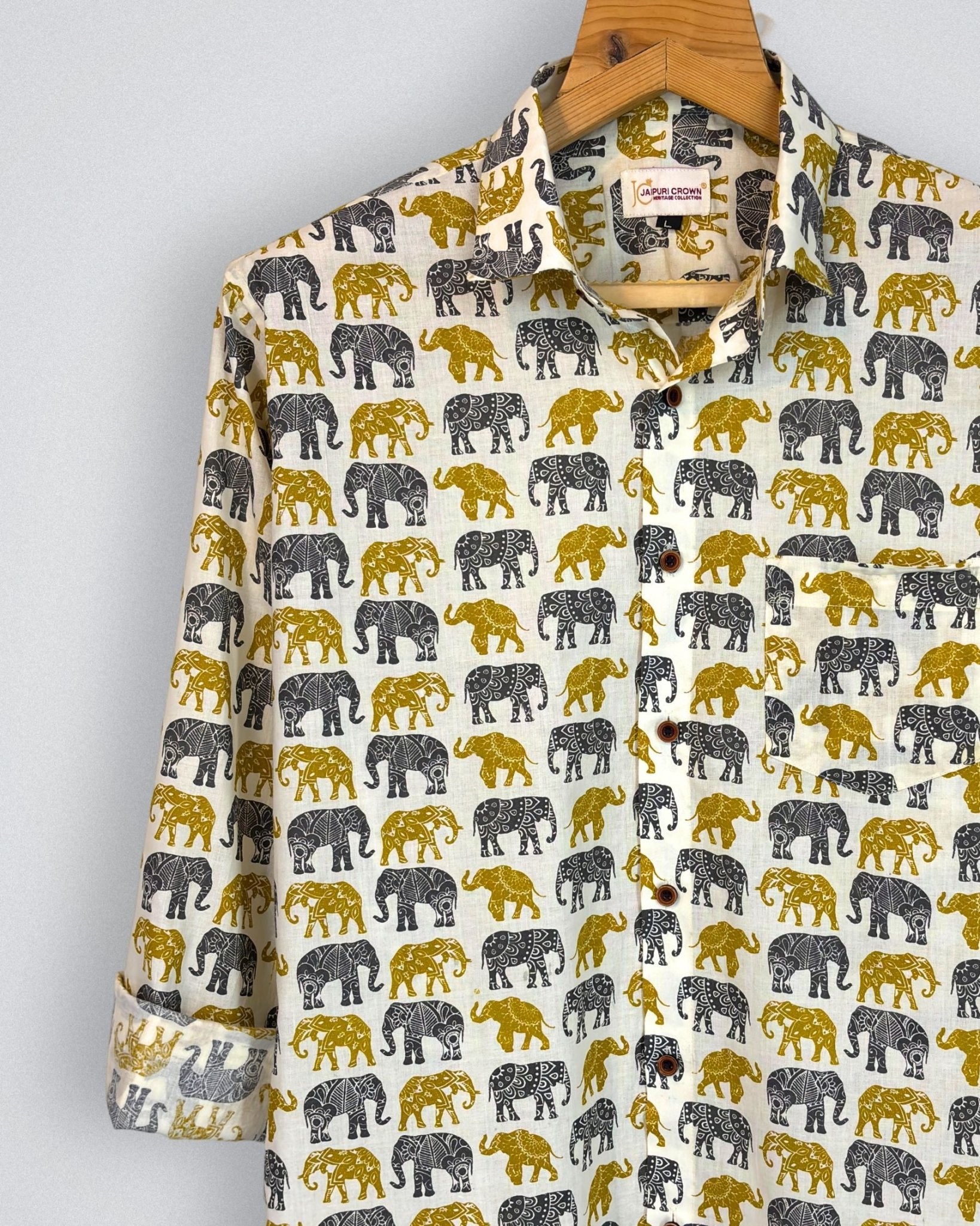 Jubilant Giants - Pure Cotton Shirt - Jaipuri Crown