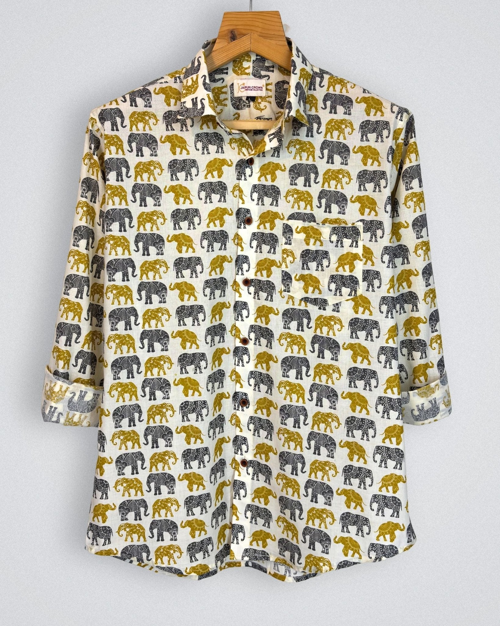 Jubilant Giants - Pure Cotton Shirt - Jaipuri Crown