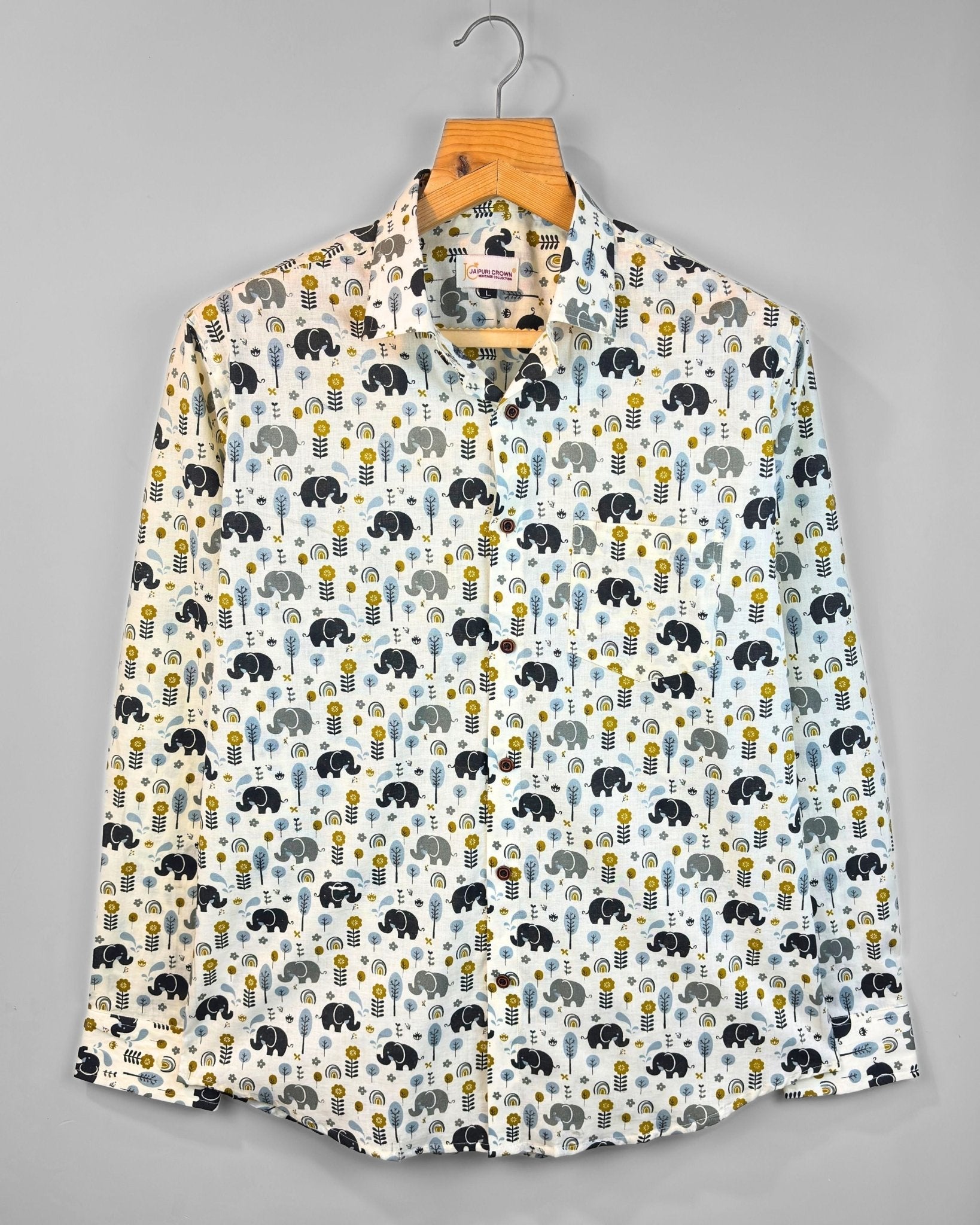 Jungle Echoes - Pure Cotton Shirt - Jaipuri Crown