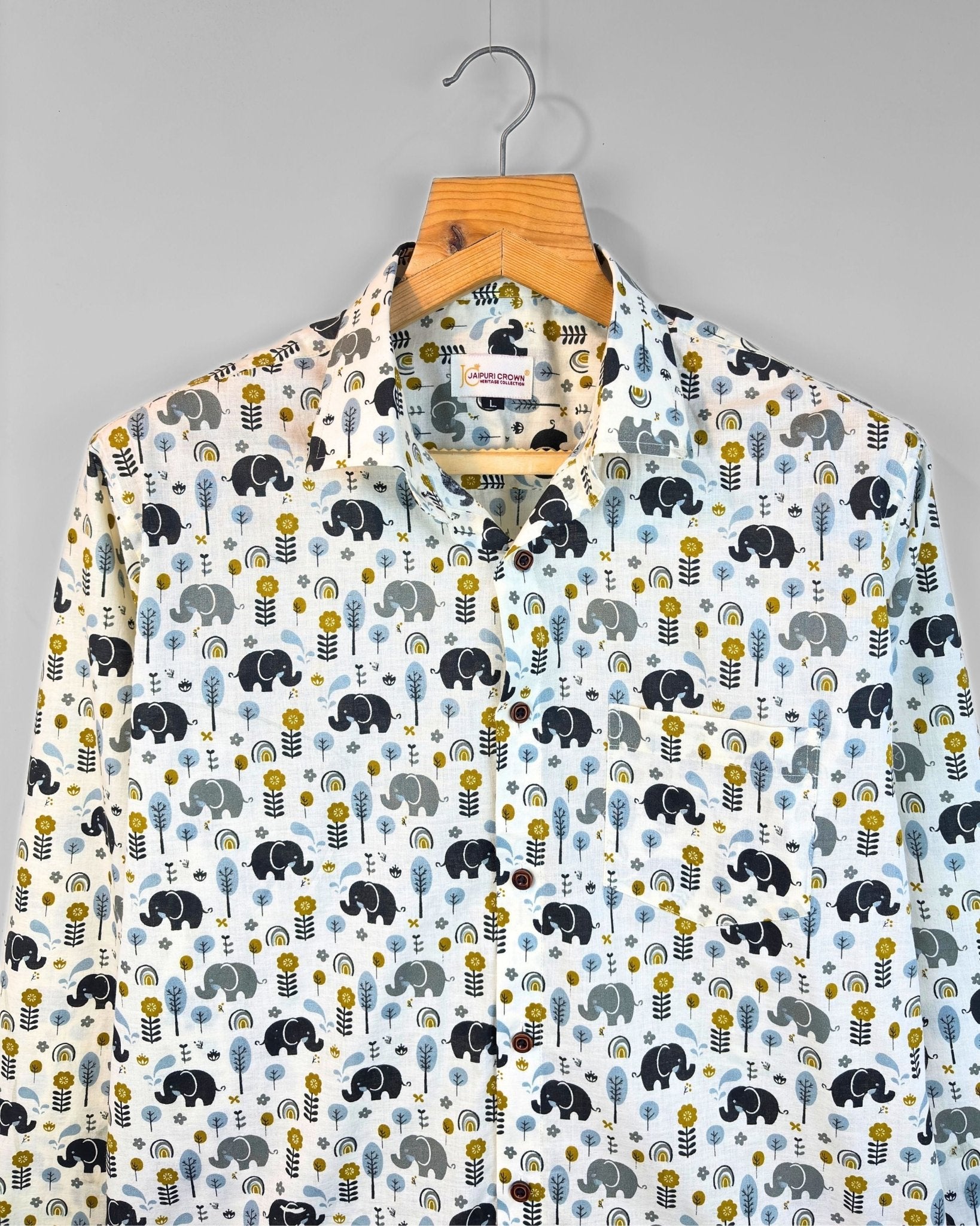 Jungle Echoes - Pure Cotton Shirt - Jaipuri Crown