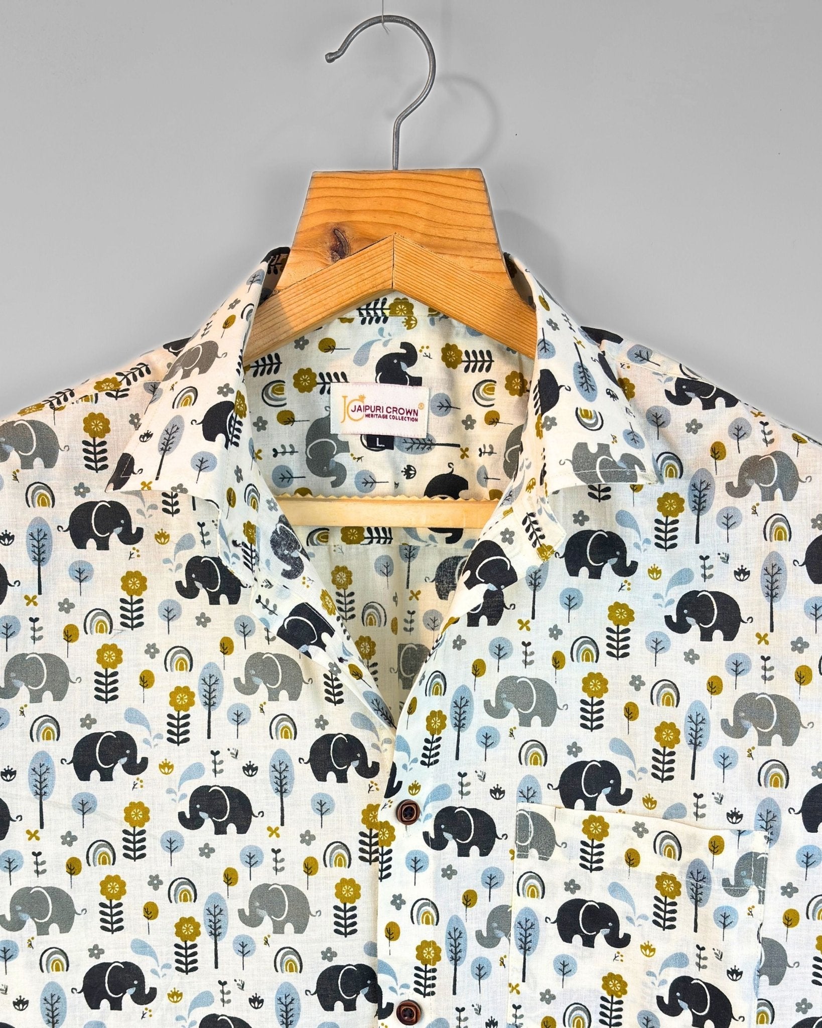Jungle Echoes - Pure Cotton Shirt - Jaipuri Crown