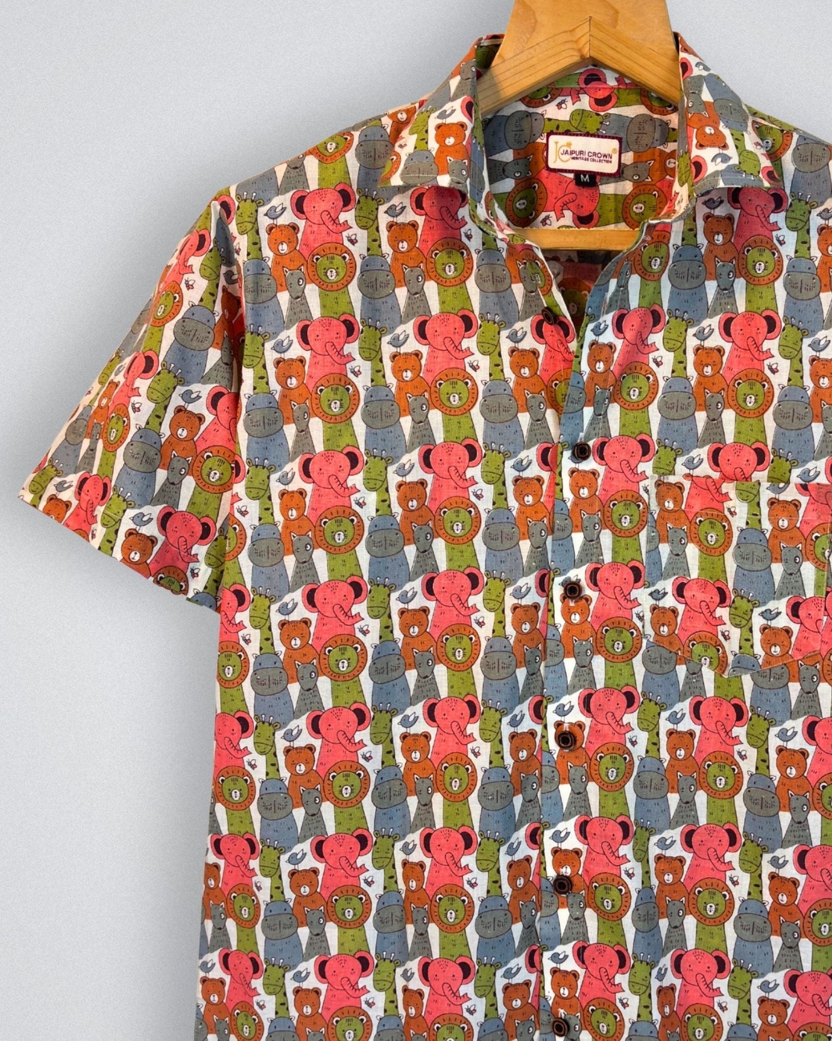 Jungle Friends Printed Cotton Half Sleeve - Jaipuri Crown