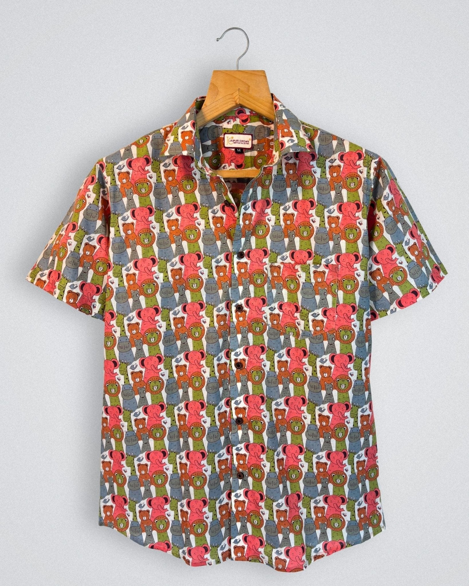 Jungle Friends Printed Cotton Half Sleeve - Jaipuri Crown