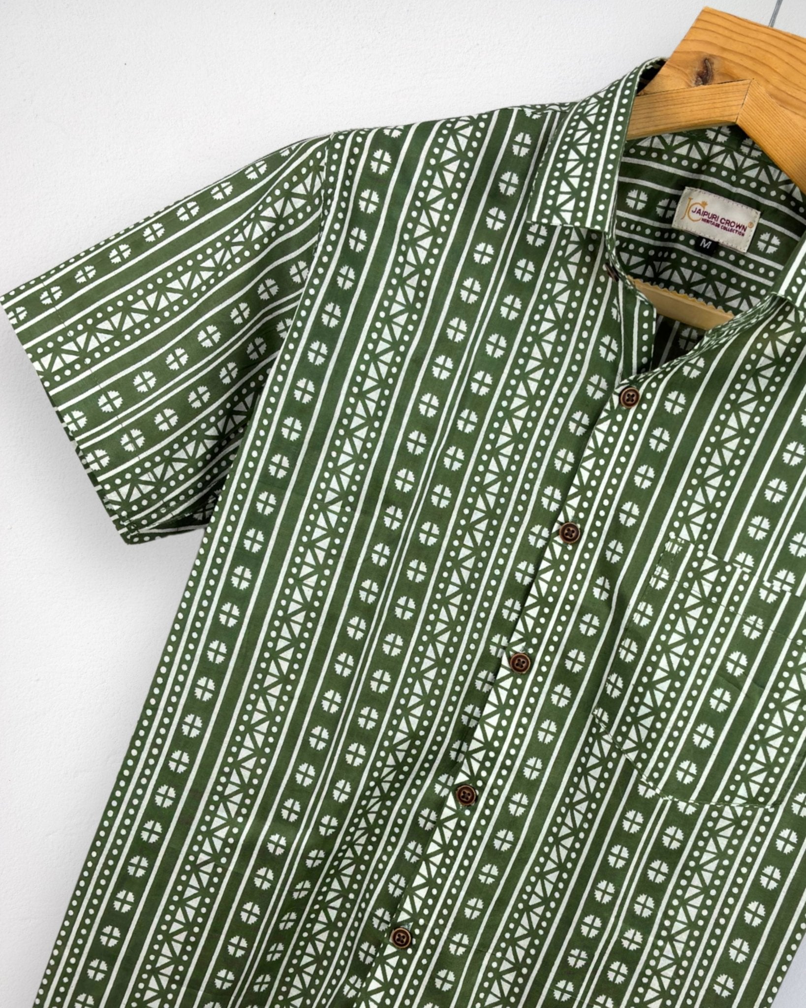 Jungle Grid – Half Sleeve Cotton Shirt - Jaipuri Crown
