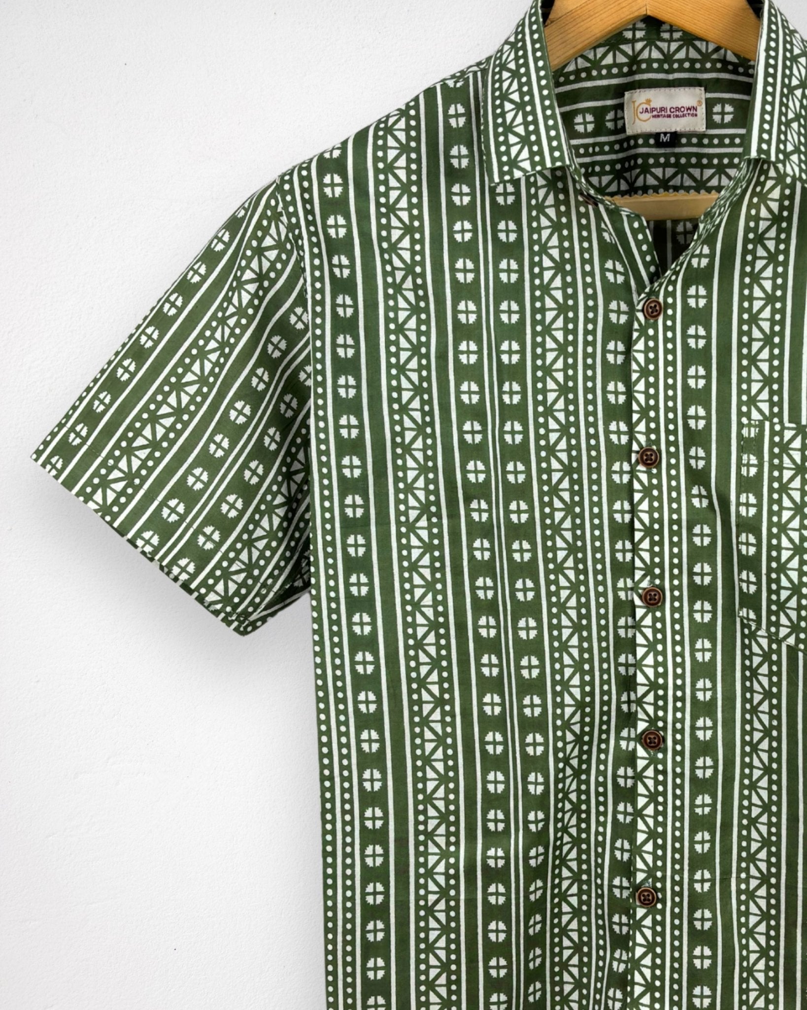 Jungle Grid – Half Sleeve Cotton Shirt - Jaipuri Crown