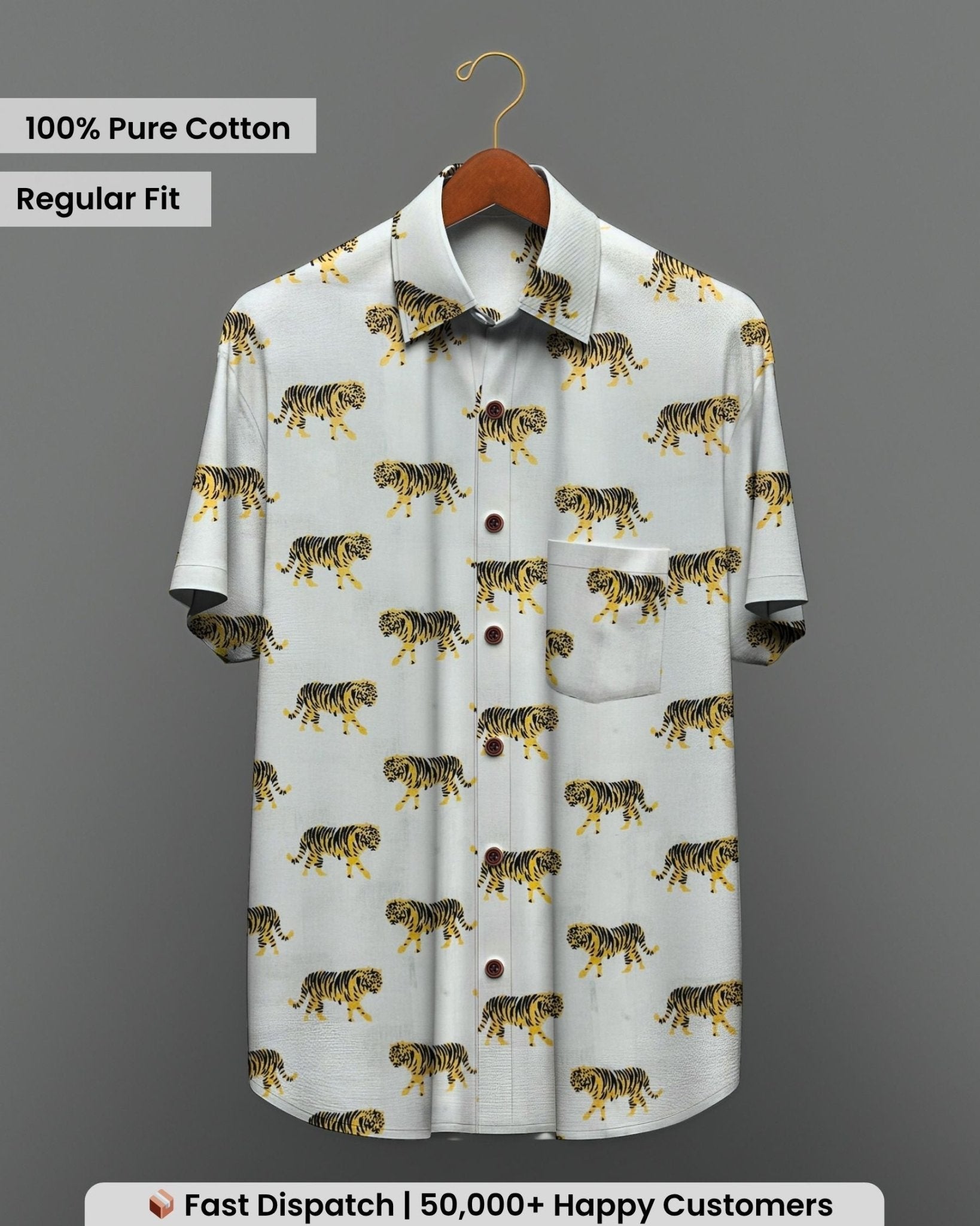 Jungle Royal – Half Sleeve Cotton Shirt - Jaipuri Crown