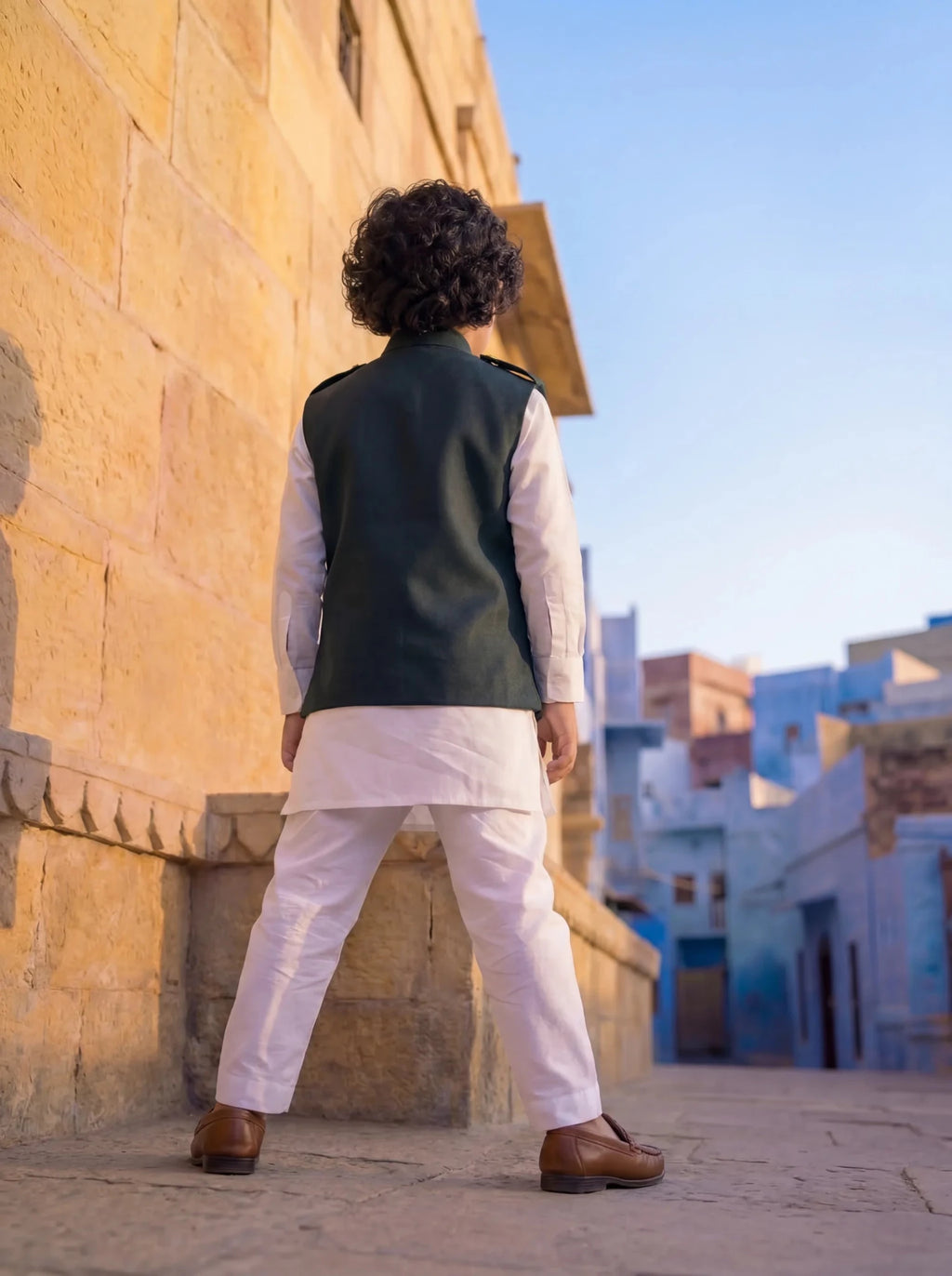 Kids' Hunting Jacket – 4-Pocket Black - Jaipuri Crown