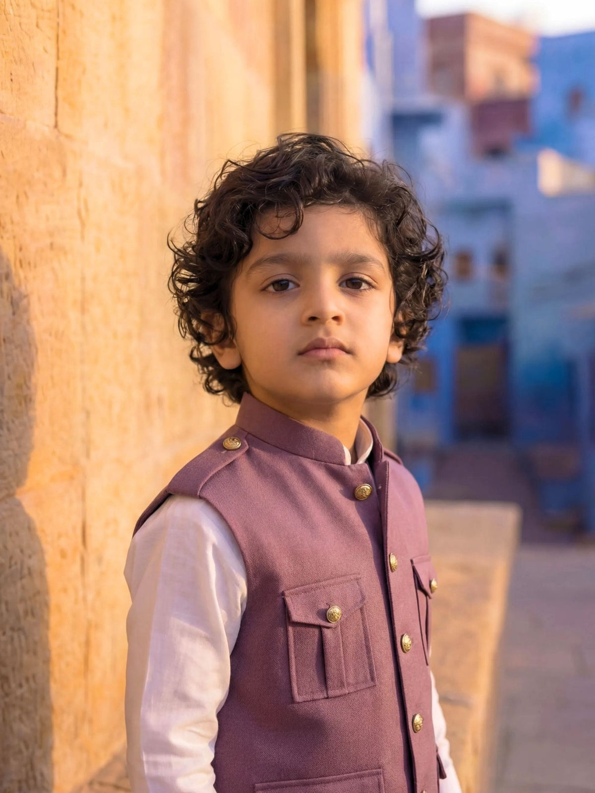 Kids' Hunting Jacket – 4-Pocket Dusty Rose - Jaipuri Crown