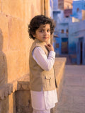Kids' Hunting Jacket – 4-Pocket Ivory Cream - Jaipuri Crown
