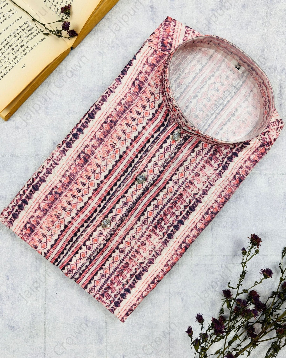 Kutch Embroidery Printed Kurta - Jaipuri Crown