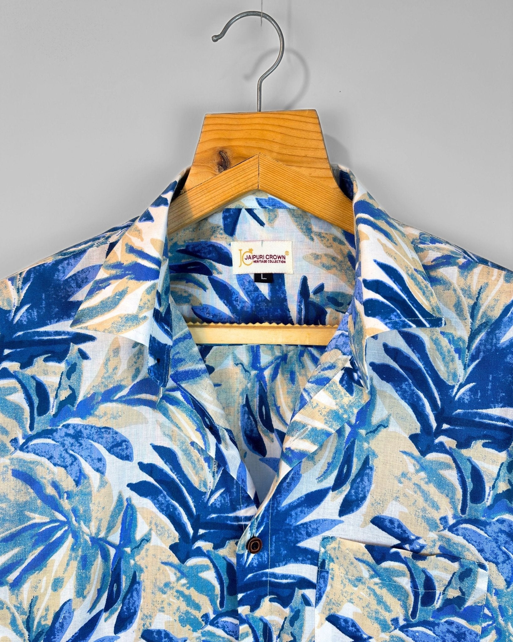 Lagoon Leaves - Pure Cotton Shirt - Jaipuri Crown