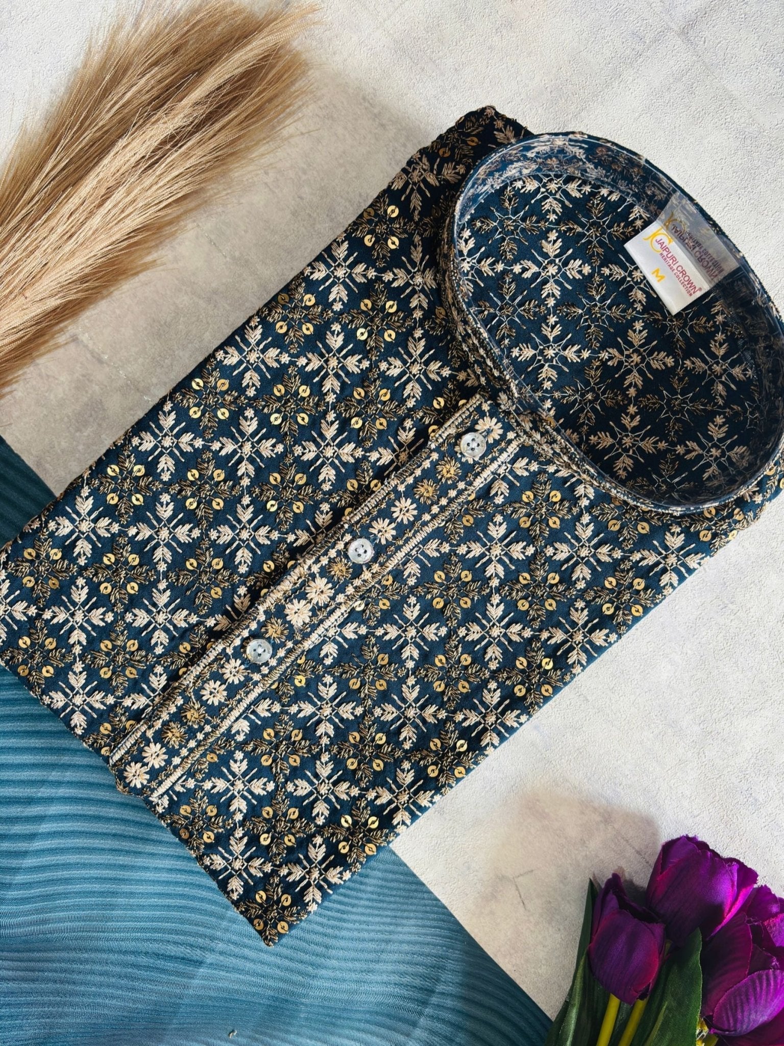 Lakhnavi kurta - Blue - Jaipuri Crown