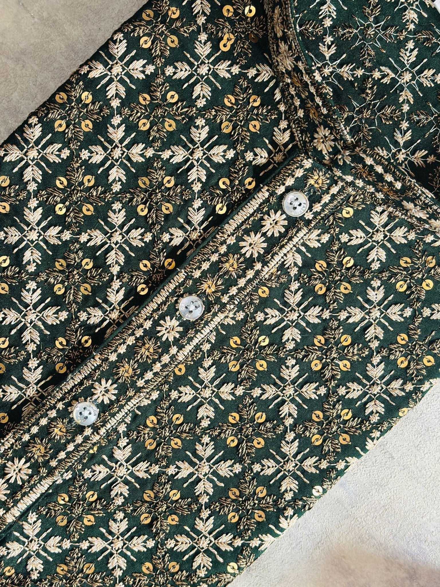 Lakhnavi kurta - Green - Jaipuri Crown