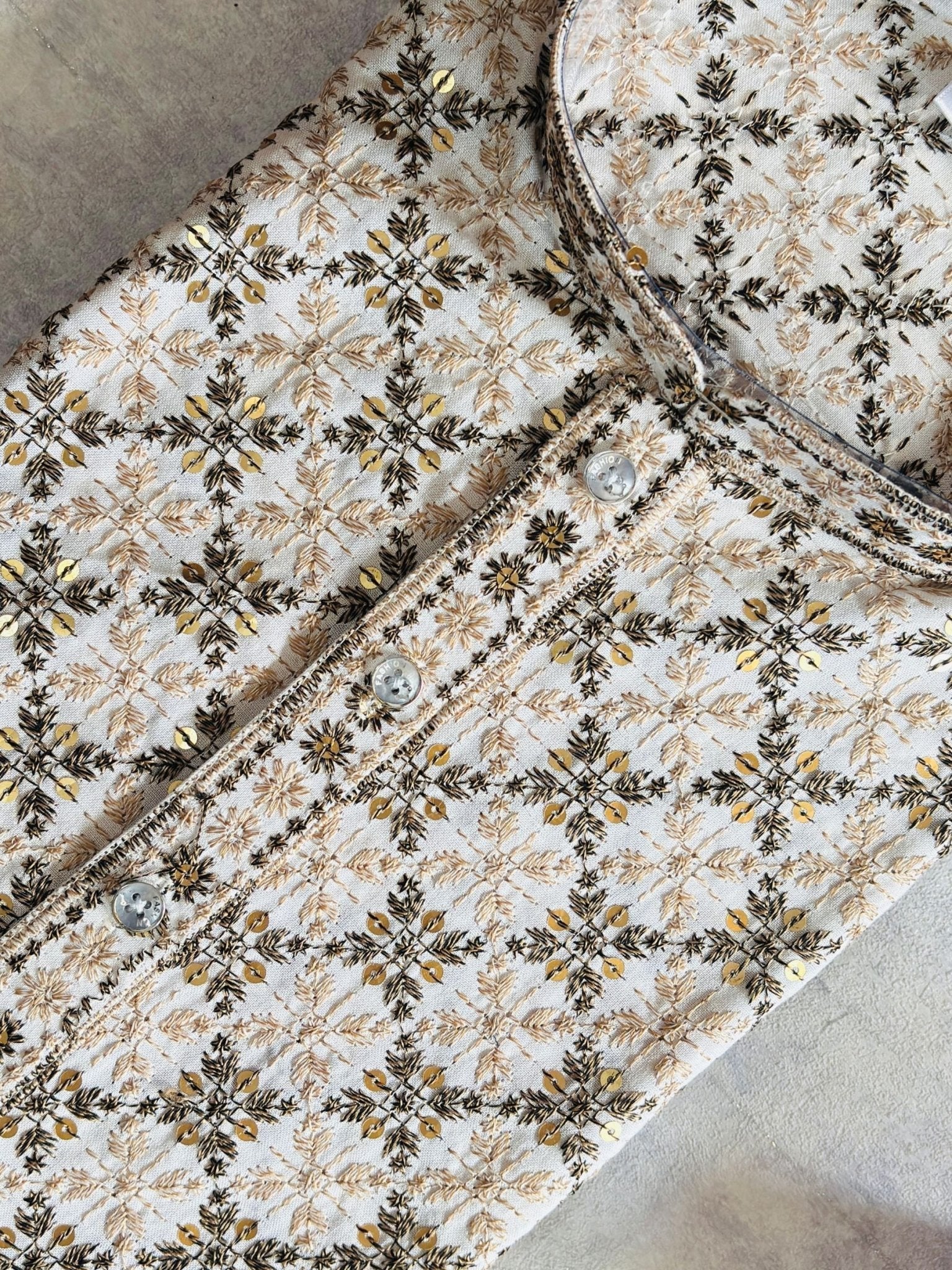 Lakhnavi kurta - White - Jaipuri Crown