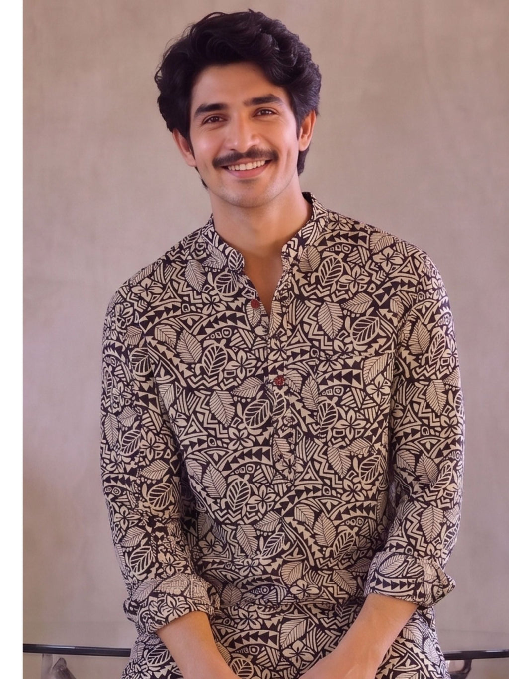 Leafy Vibes – Printed Cotton Short Kurta - Jaipuri Crown