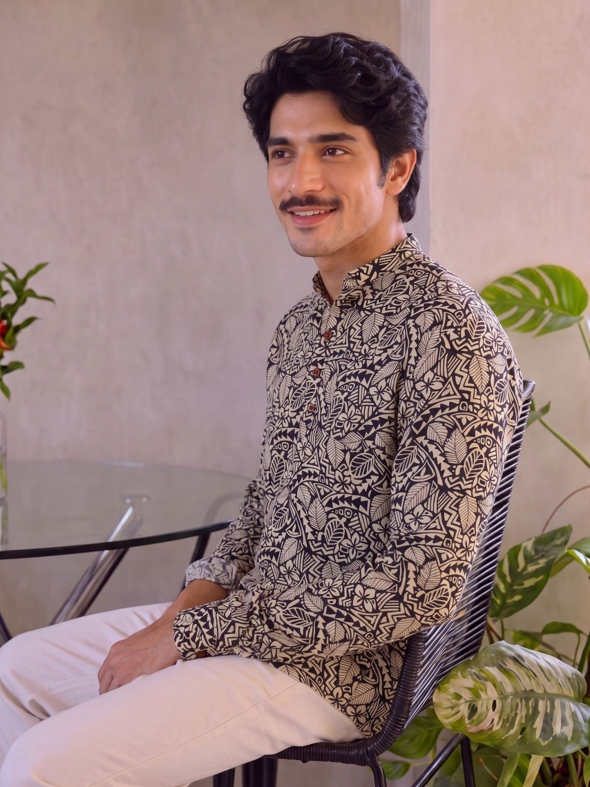 Leafy Vibes – Printed Cotton Short Kurta - Jaipuri Crown