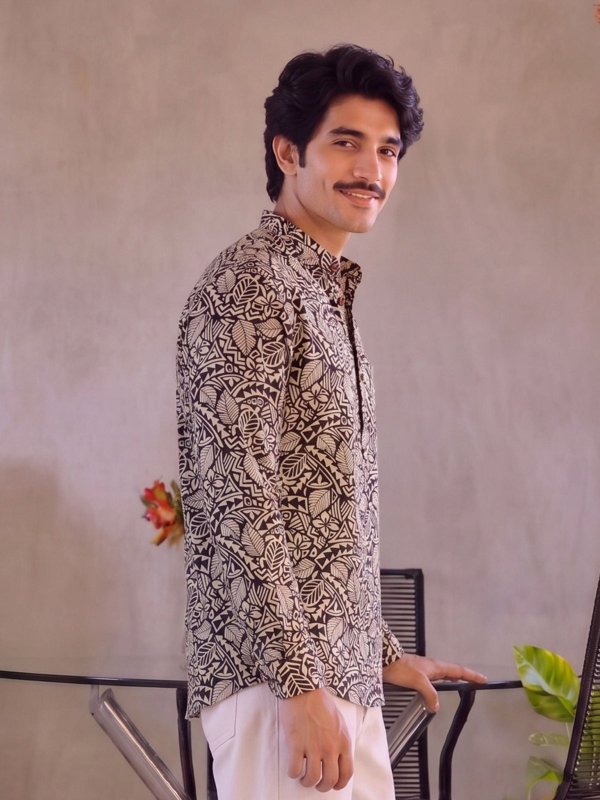 Leafy Vibes – Printed Cotton Short Kurta - Jaipuri Crown