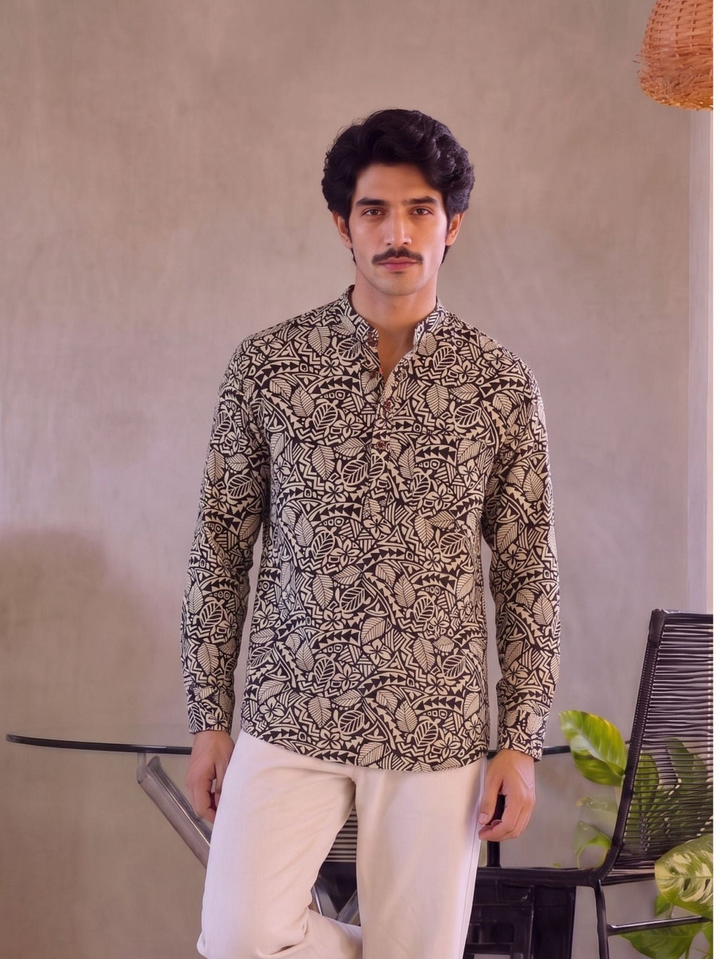 Leafy Vibes – Printed Cotton Short Kurta - Jaipuri Crown