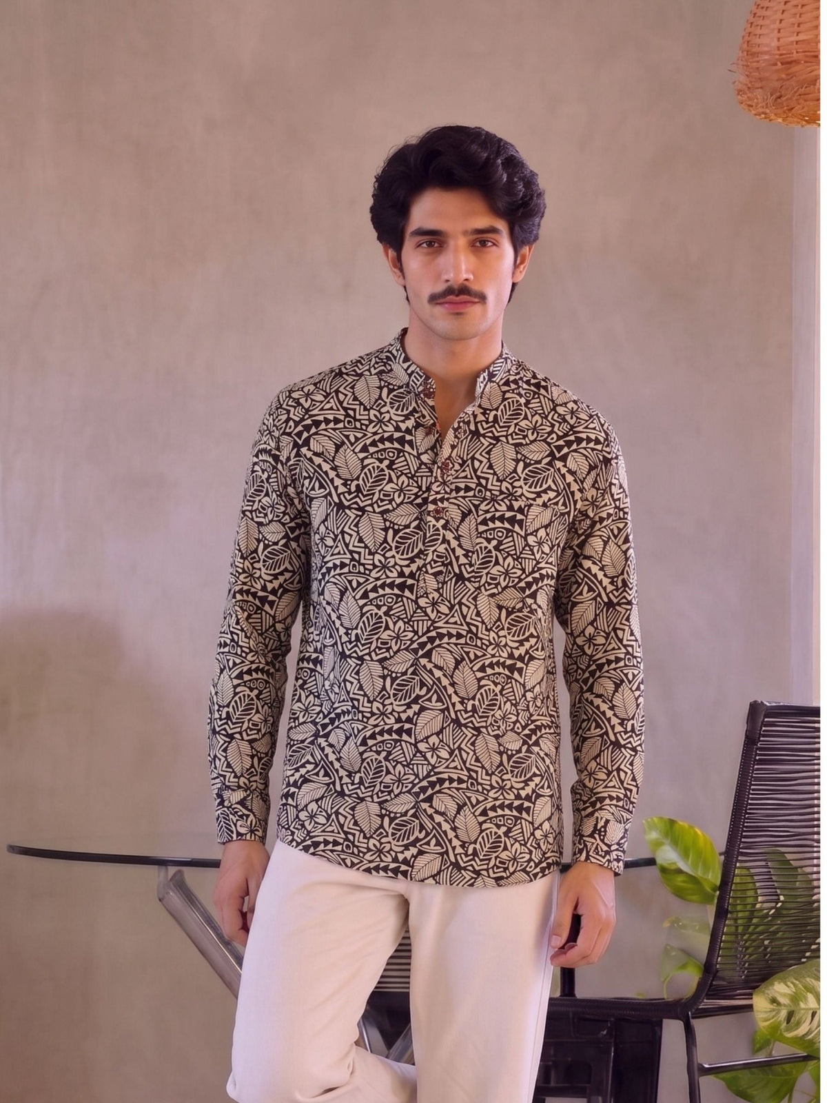 Leafy Vibes – Printed Cotton Short Kurta - Jaipuri Crown