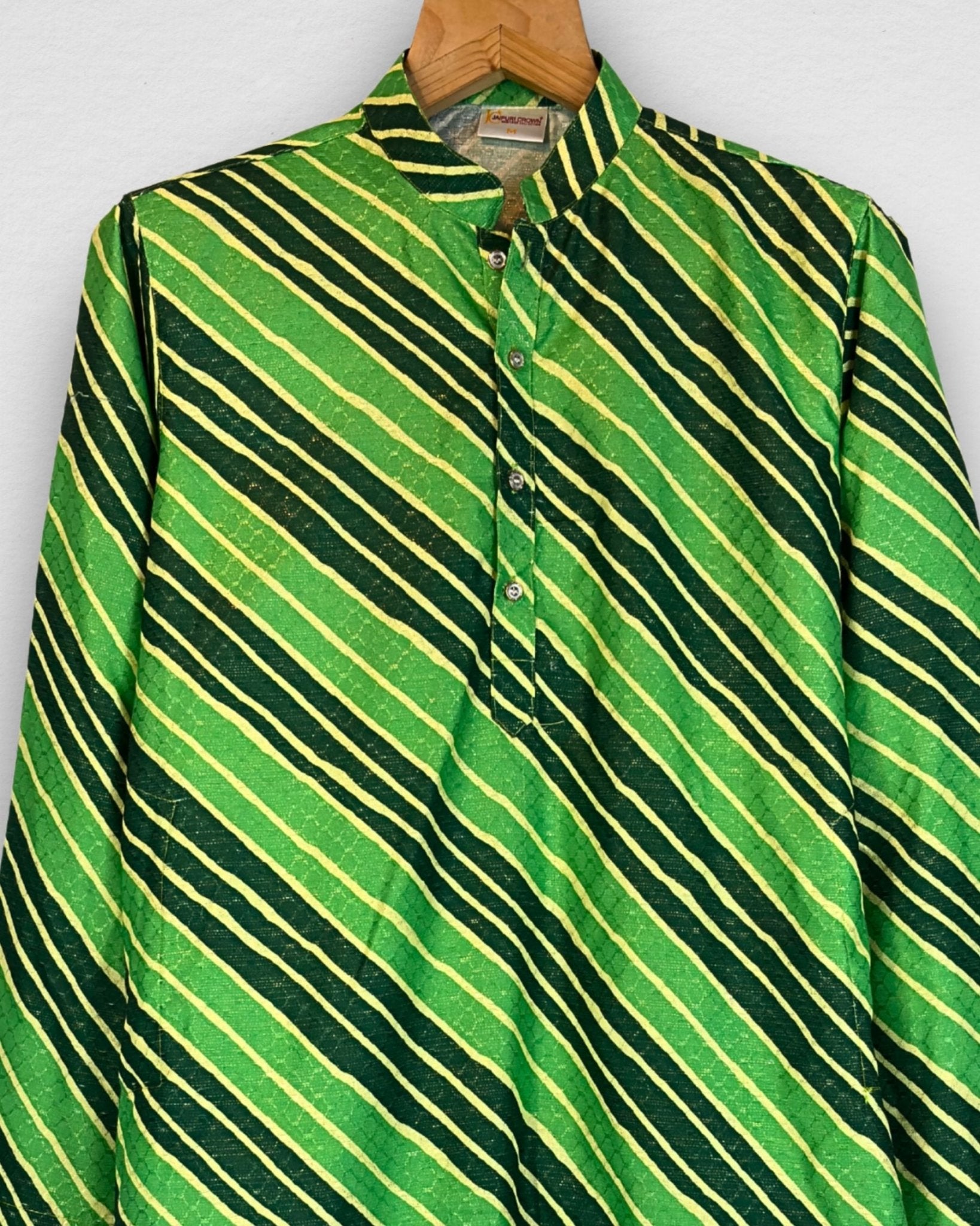 Leheriya Men's Long Kurta with Zari Work - Jaipuri Crown