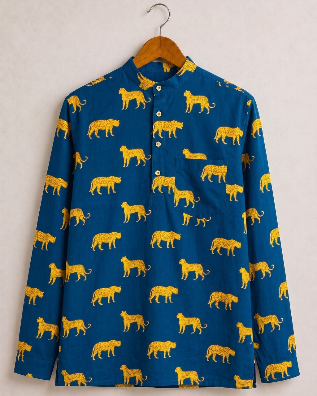 Leopard Roar – Printed Cotton Short Kurta - Jaipuri Crown