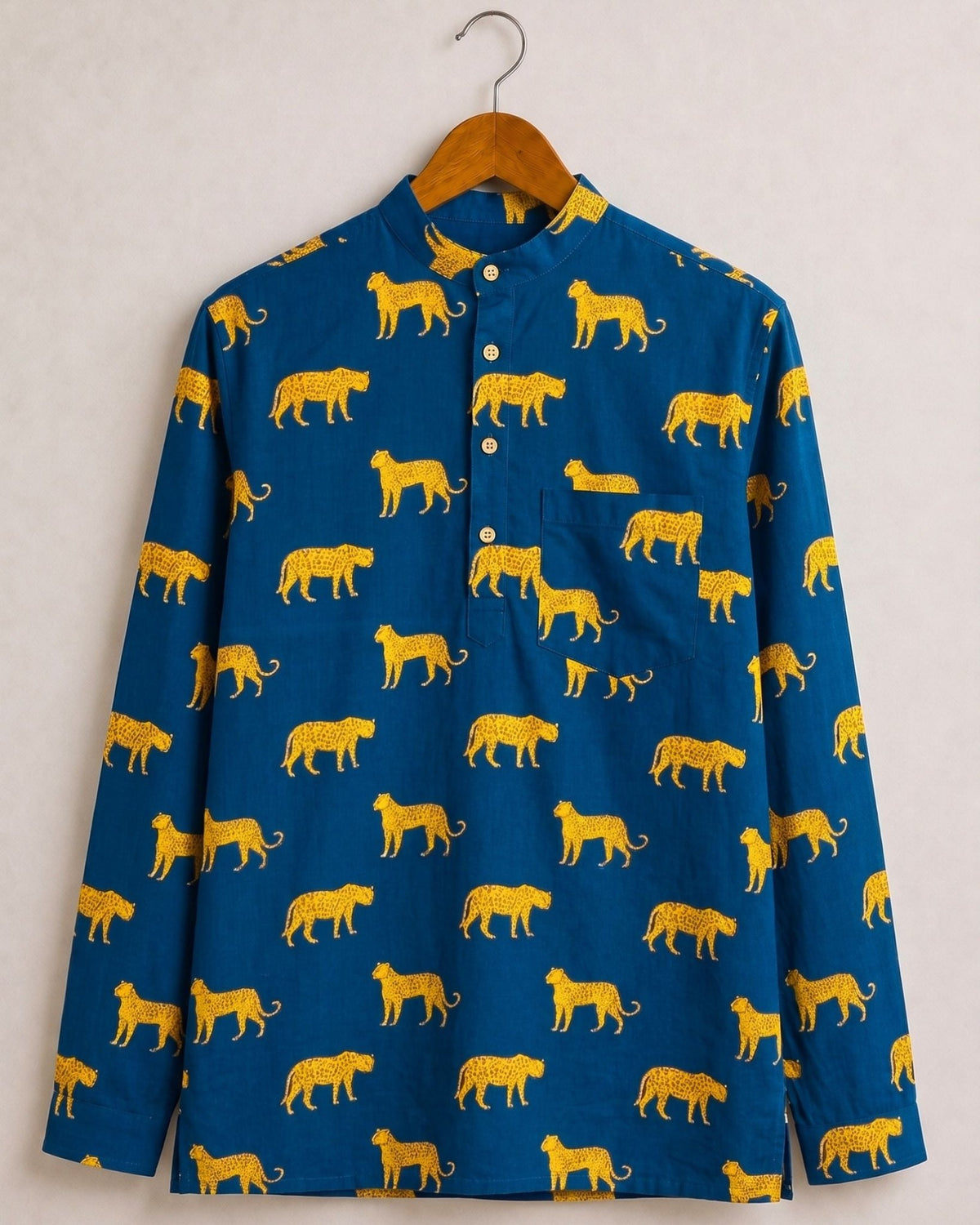 Leopard Roar – Printed Cotton Short Kurta - Jaipuri Crown
