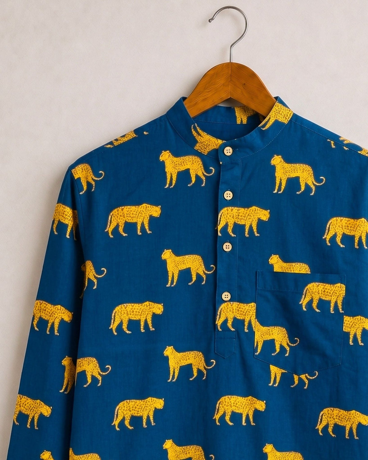 Leopard Roar – Printed Cotton Short Kurta - Jaipuri Crown