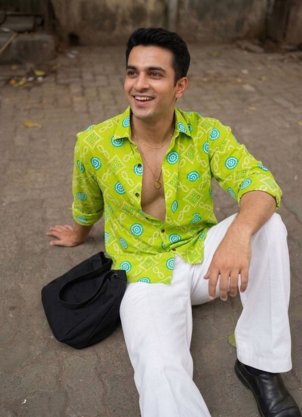Lime Delight – Printed Cotton Full Sleeve Shirt - Jaipuri Crown