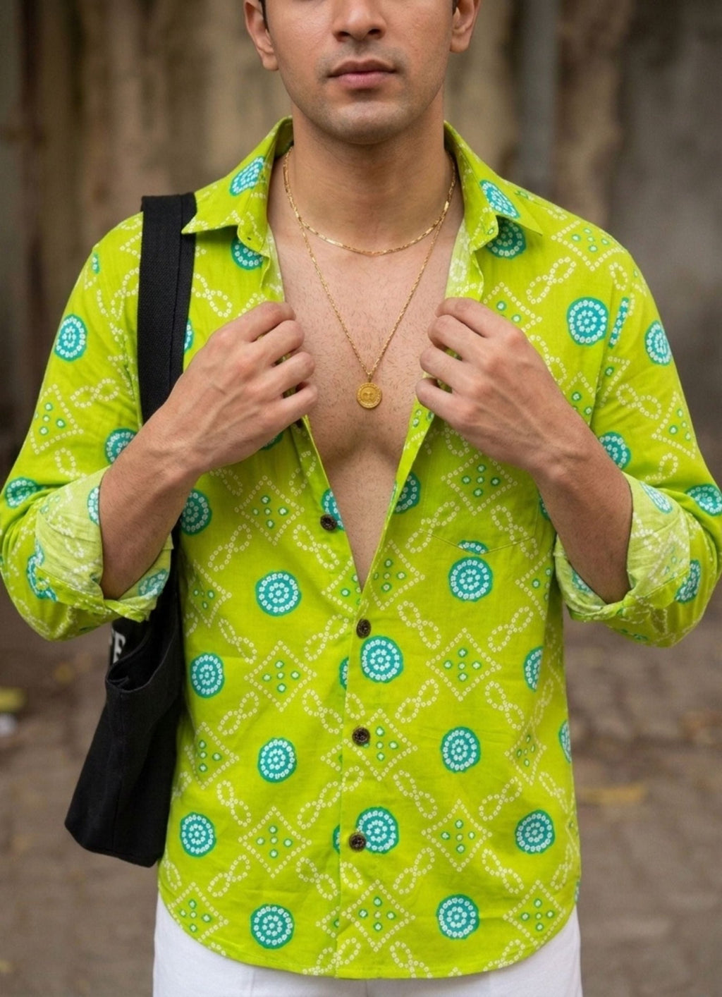 Lime Delight – Printed Cotton Full Sleeve Shirt - Jaipuri Crown