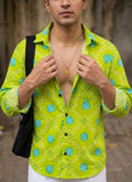 Lime Delight – Printed Cotton Full Sleeve Shirt - Jaipuri Crown