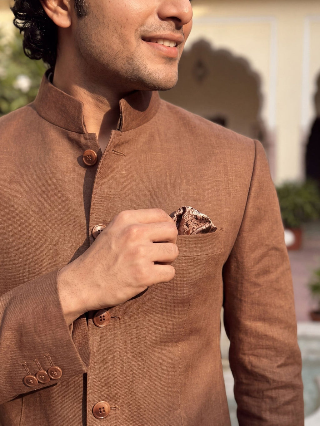 Linen Jodhpuri Bandhgala - Jaipuri Crown
